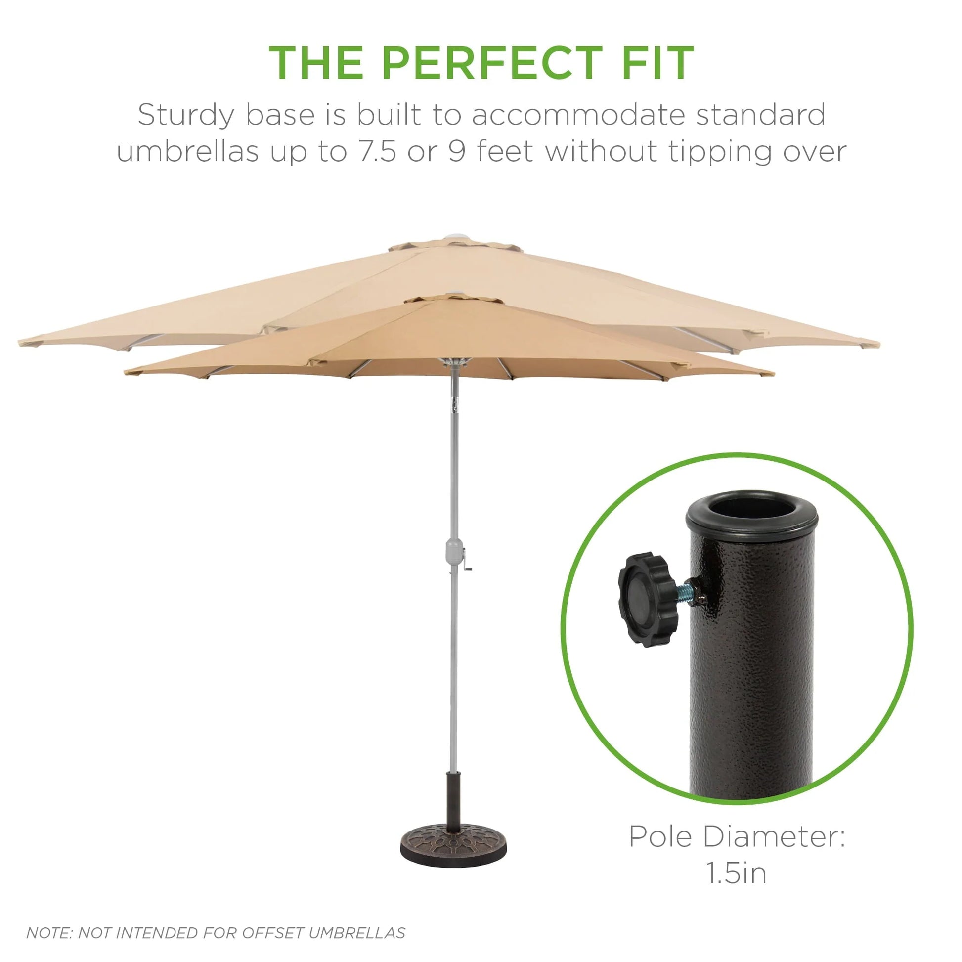 Best Choice Products 18in Round Heavy-Duty Steel Patio Umbrella Base Stand w/Rust-Resistant Finish - Bronze