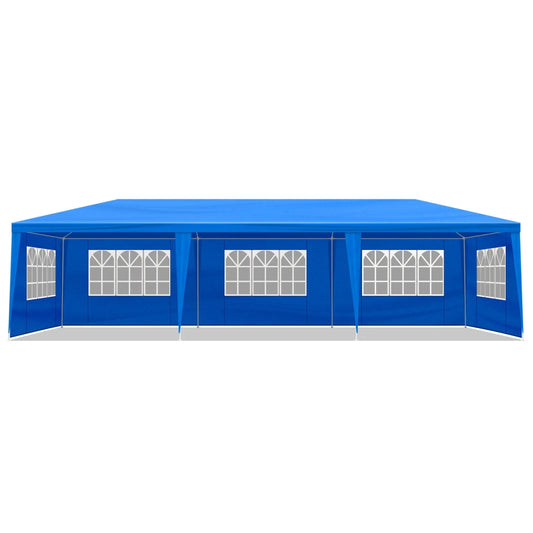 10'x30' Outdoor Party Tent with 8 Removable Sidewalls - Waterproof Canopy Patio Wedding Gazebo for Backyard Events, Blue