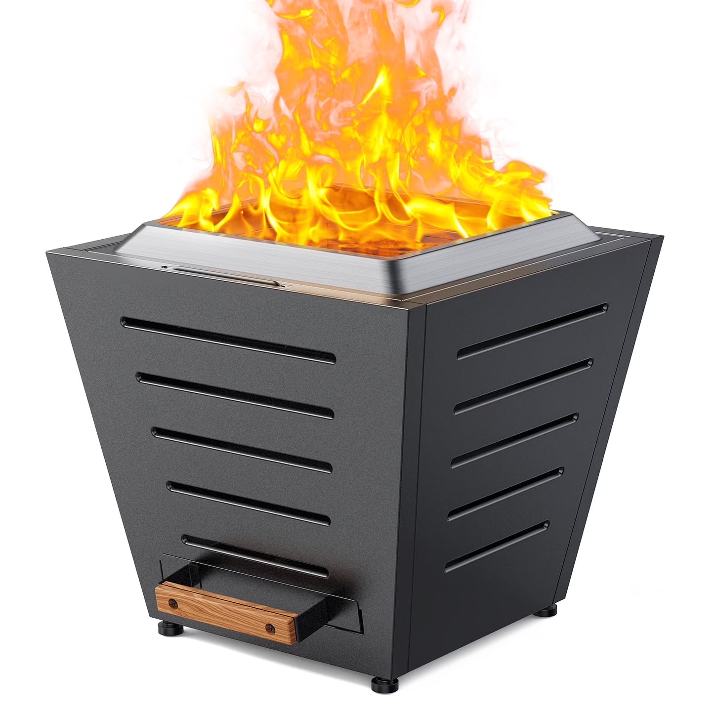 LEGACY HEATING Smokeless Fire Pit, Portable Outdoor Firepits 20 inch, Carry Handle for Backyard Patio Camping Bonfire, Stainless Steel, Ideal for 4-8 People, 32.19 lbs, Black, Cyberpit One