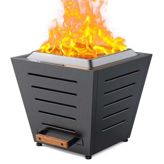 LEGACY HEATING Smokeless Fire Pit, Portable Outdoor Firepits 20 inch, Carry Handle for Backyard Patio Camping Bonfire, Stainless Steel, Ideal for 4-8 People, 32.19 lbs, Black, Cyberpit One