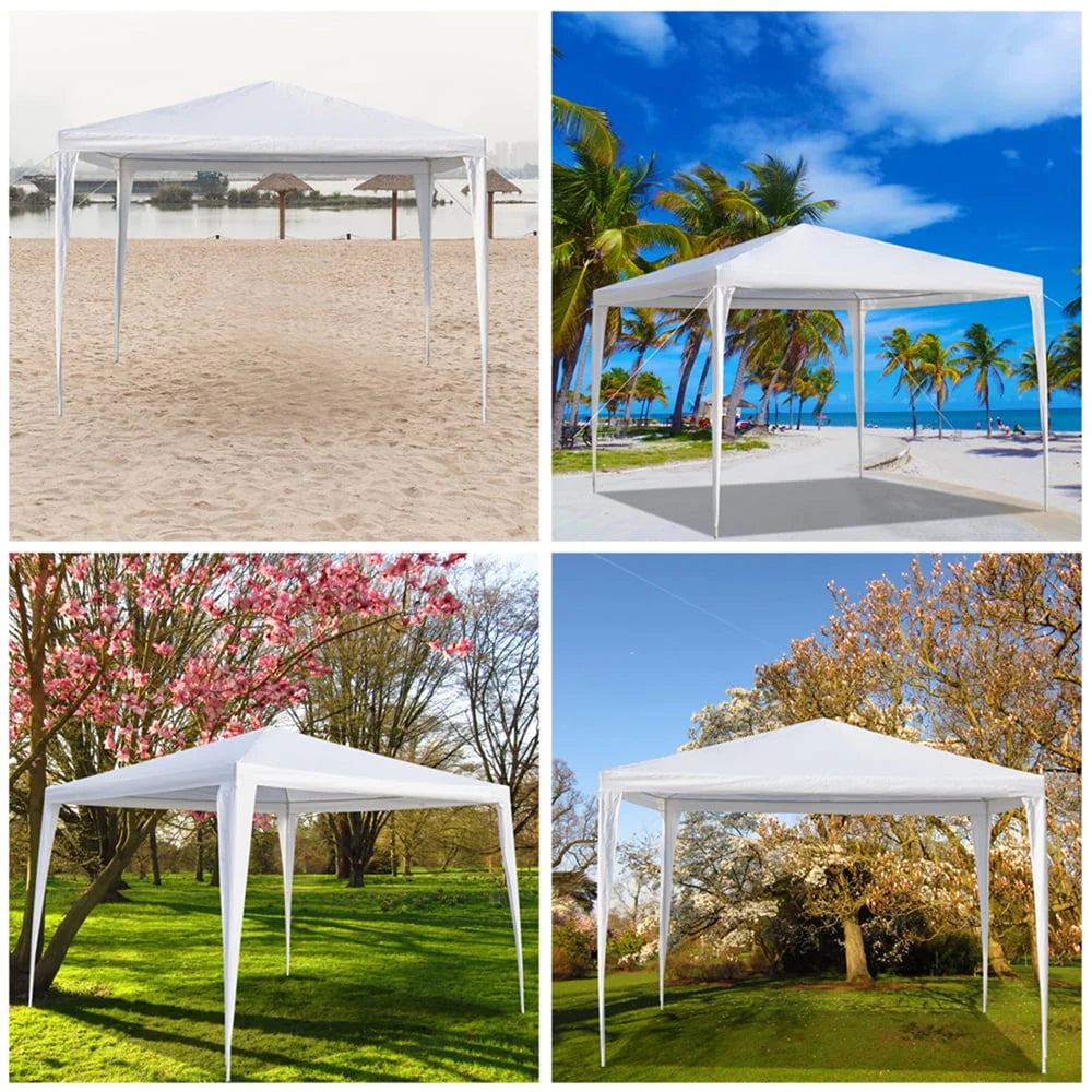Wedding Party Tent, SEGMART 10' x 10' Outdoor Canopy Tent without SideWalls, Upgraded White Backyard Tent for Outsides, Patio Gazebo Tent BBQ Shelter for Garden Camping Grill, LLL511