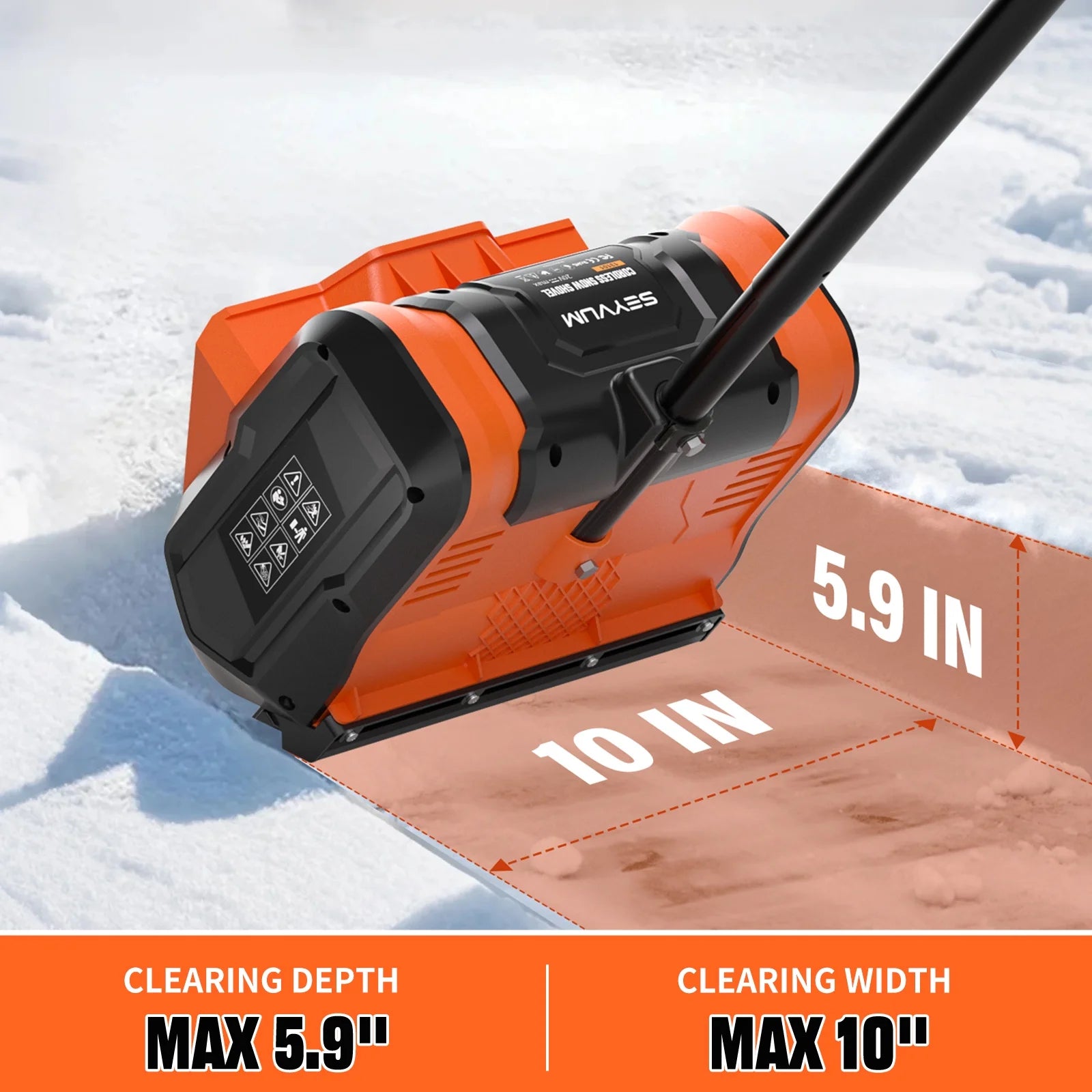 20V Cordless Electric Snow Shovel, 10-Inch Battery Powered Snow Shovel with 4.0Ah & Charger, Lightweight for Decks, Patios, and Walkways