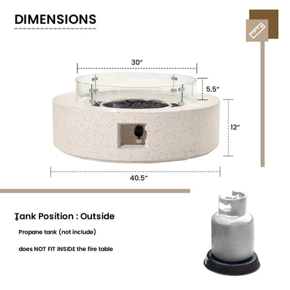 COSIEST 41''Round Fire Pit Table,50000 BTU Outdoor Propane Patio Fire Pit