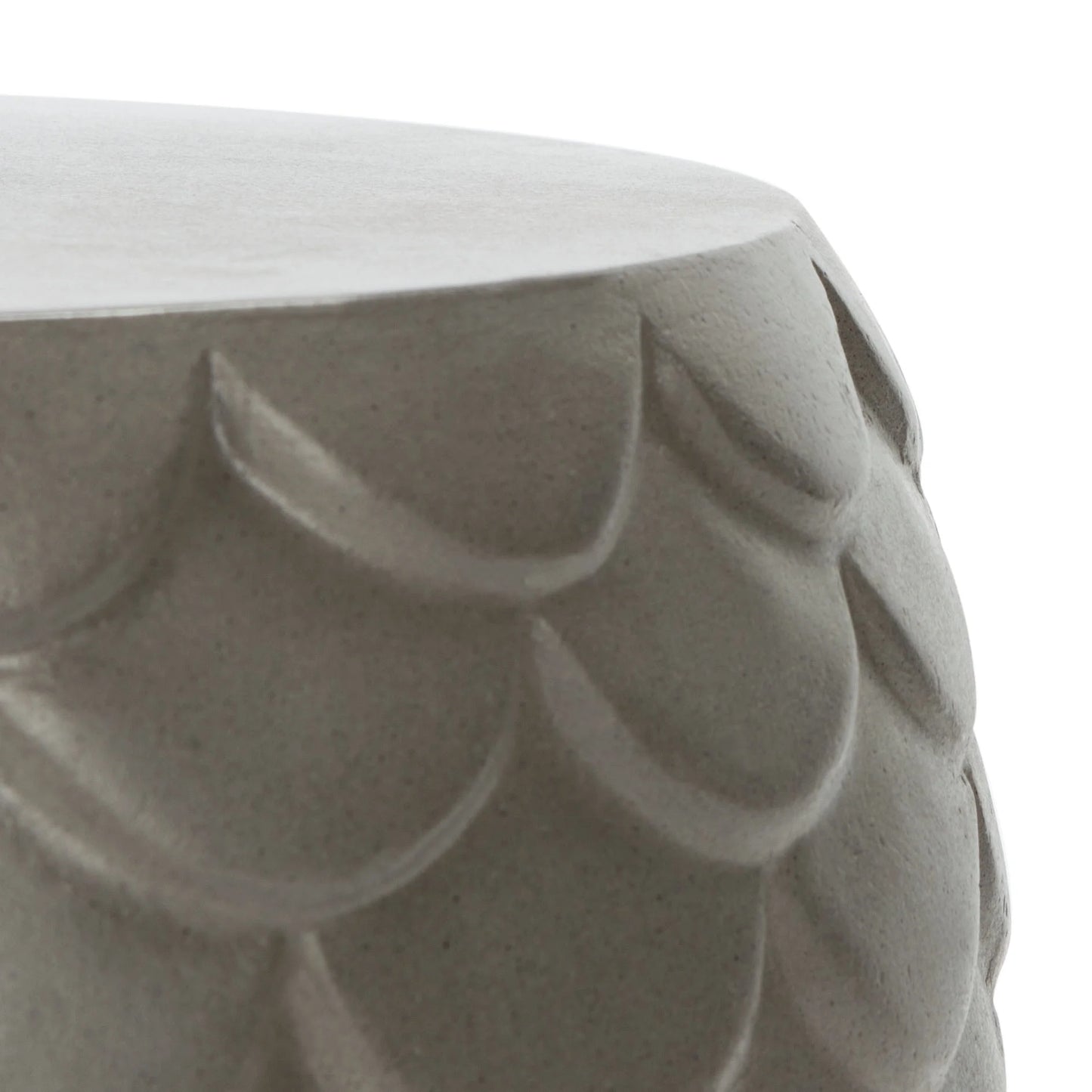 SAFAVIEH Julyvia Outdoor Patio Concrete Accent Stool, Dark Grey