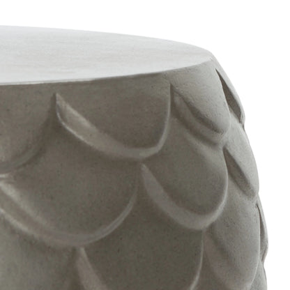SAFAVIEH Julyvia Outdoor Patio Concrete Accent Stool, Dark Grey