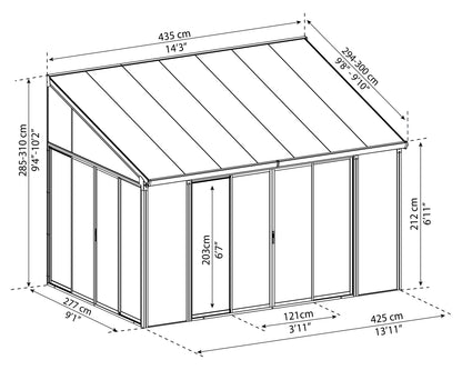 Palram - Canopia SanRemo 10' x 14' Patio Enclosure - Gray/Clear