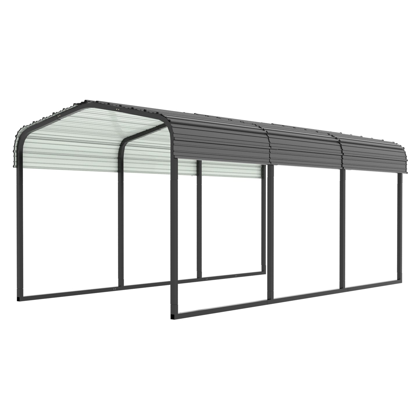 VEIKOUS 15' x 10' Outdoor Metal Carport, Galvanized Metal Heavy Duty Garage with Weather Resistant Roof For Patio, Backyard