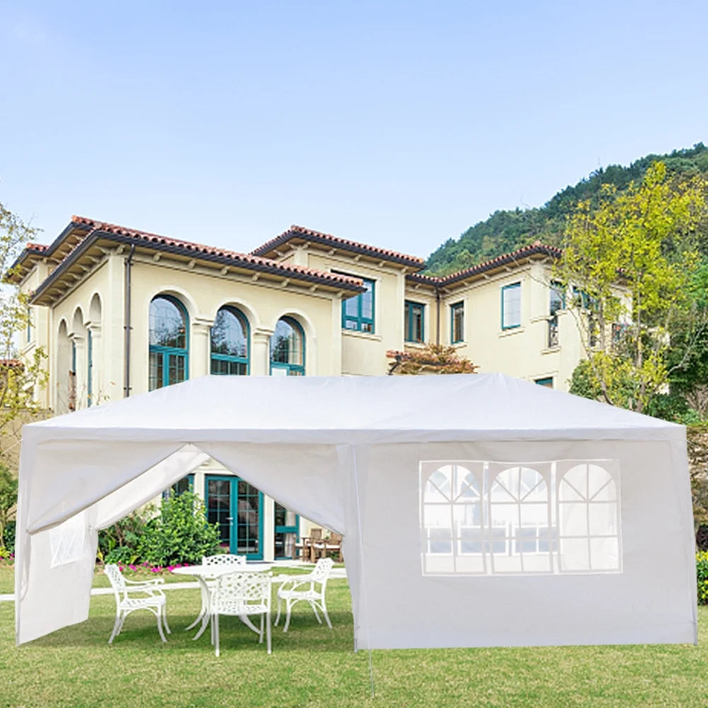 Party Tent 10x30 Outdoor Canopy Gazebo Waterproof Tent, Outdoor Gazebo BBQ Shelter Pavilion with 6 Removable Sidewalls, for Party Wedding Catering Gazebo Garden Beach Camping Patio