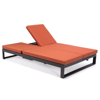 Outdoor Chaise Lounge Recliner Sofa - Convertible Double Daybed Patio Furniture with Cushions