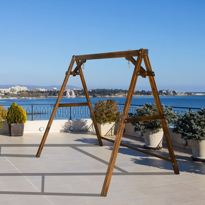 OverPatio Swing Frame Wooden Porch Swing Stand A-Frame 600lbs Capacity
