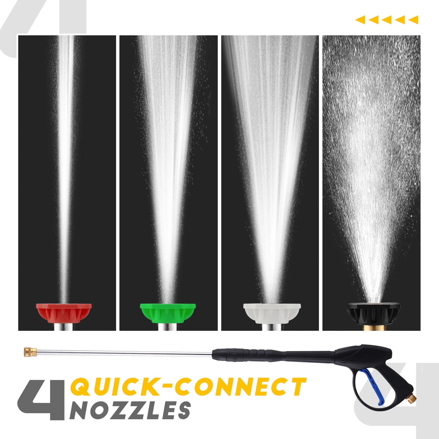 Efurden Gas Pressure Washer, 3500 PSI and 2.3Max GPM Power Washer with 4 Quick Connect Nozzles, 25 Ft Hose for Cleaning Floors, Cars, Patios
