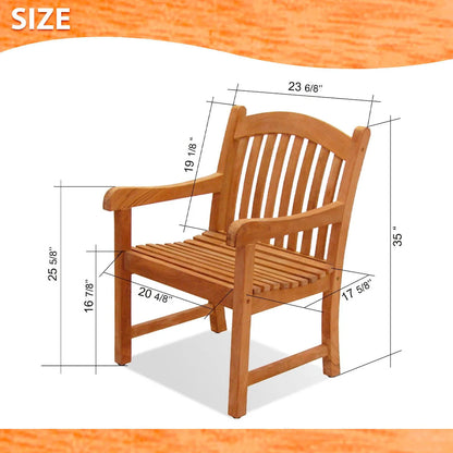 Amazonia Oceanfront 9-Piece Teak Wood 100% FSC Patio Dining Set