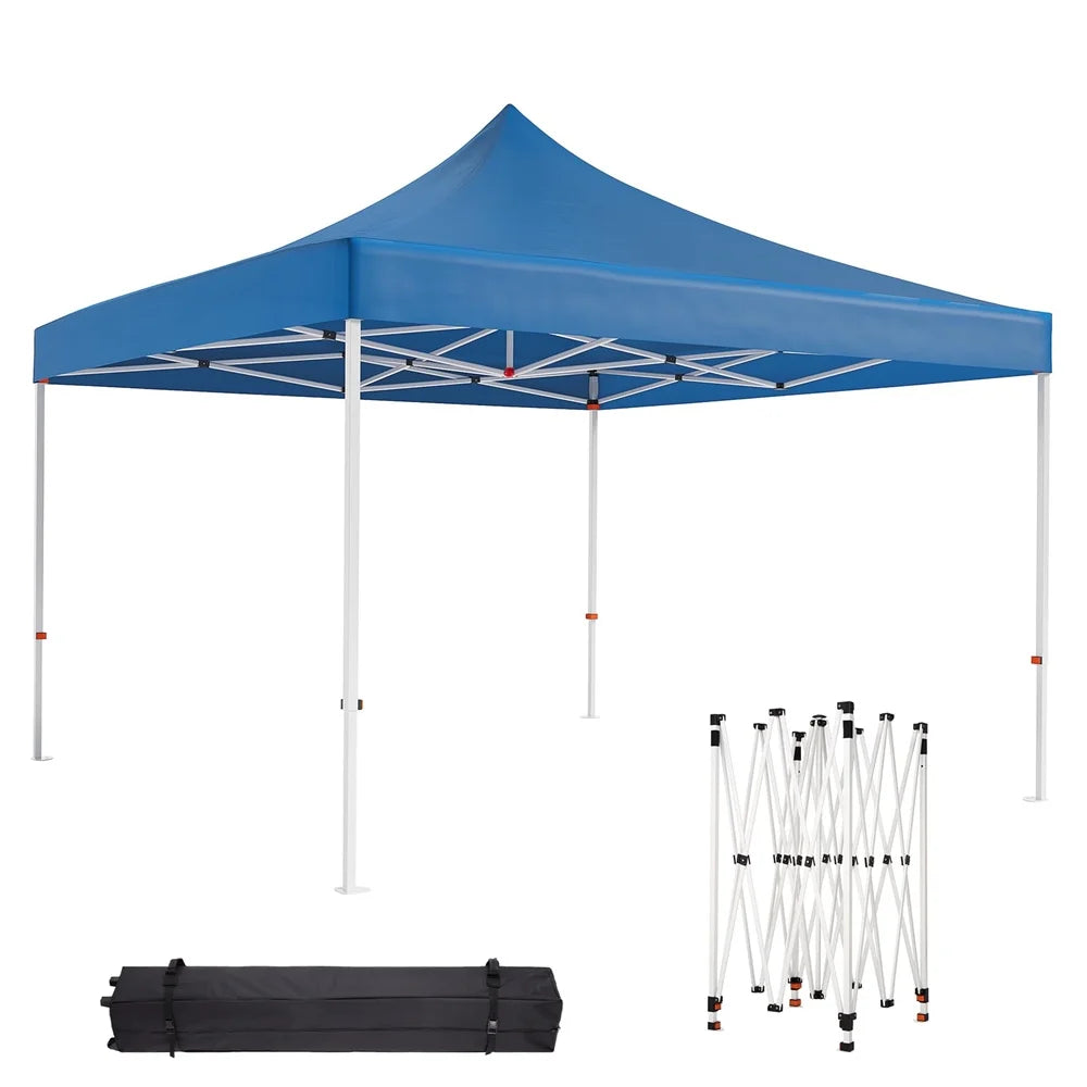10 x 10 FT Pop Up Canopy, Heavy Duty Instant Tent with Wheeled Carry Bag, All Season Commercial Sun Shelter, Portable Canopy Shelter for Patio, Backyard, Bench, Garden