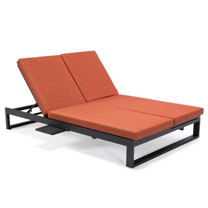 Outdoor Chaise Lounge Recliner Sofa - Convertible Double Daybed Patio Furniture with Cushions