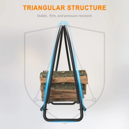 Mr IRONSTONE 30 inch Firewood Rack - Indoor/Outdoor Log Holder for Neat and Easy Wood Storage - Sturdy Tubular Steel Design for Patio, Deck, and Fireplace Pit