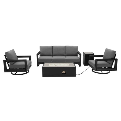 Henredon Trego 5-piece Fire Outdoor Patio Seating Set