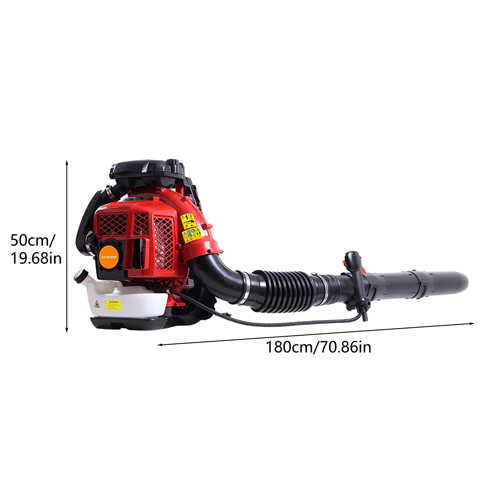 Limorve EB650 Backpack Leaf Blower, 2-Stroke Engine Multi-purpose 63 Cubic Centimeter High Strength Snow Blower for Lawn Care, Patio, Sidewalk,Snow Blowing-Orange