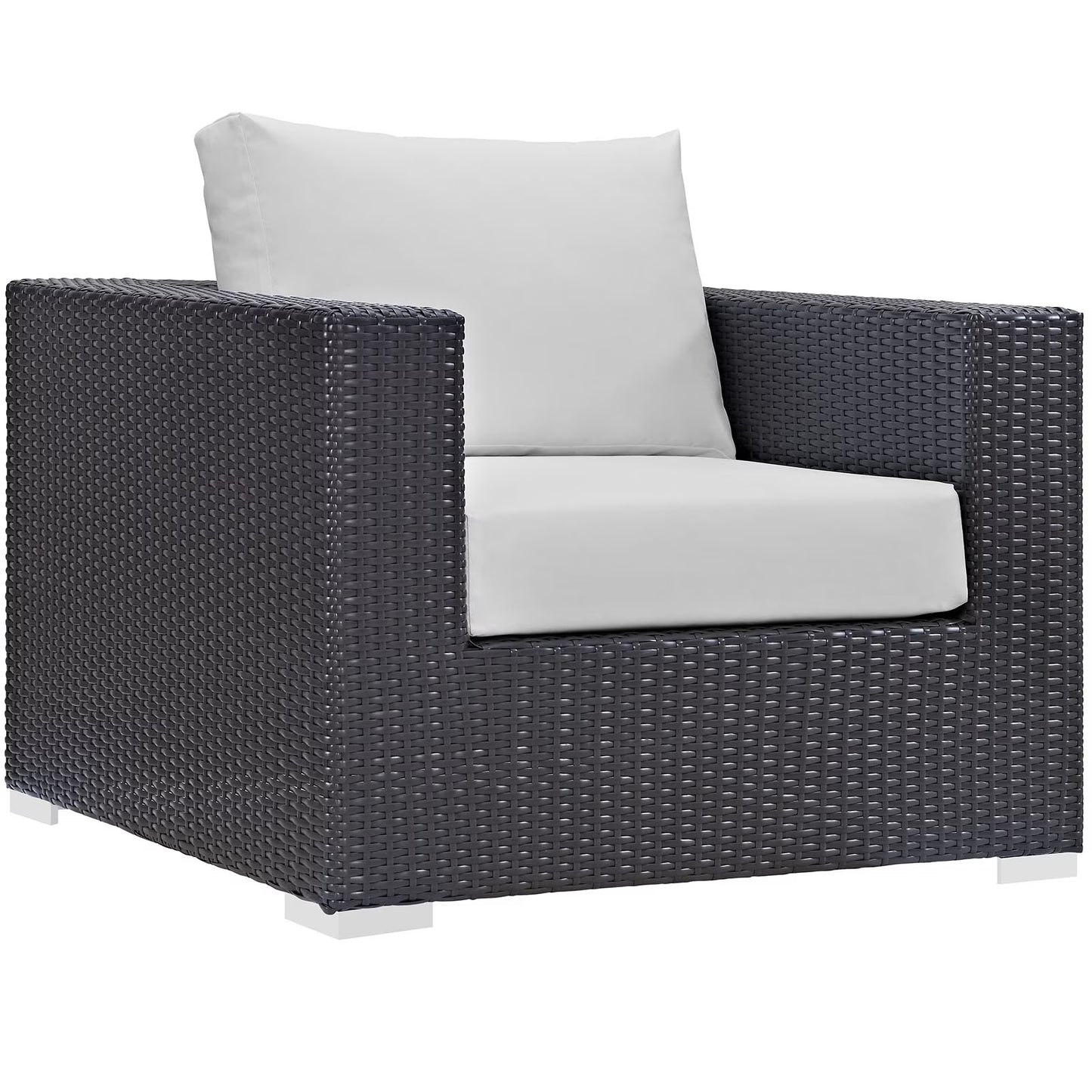 Modern Contemporary Urban Design Outdoor Patio Balcony Lounge Chair, Beige, Rattan