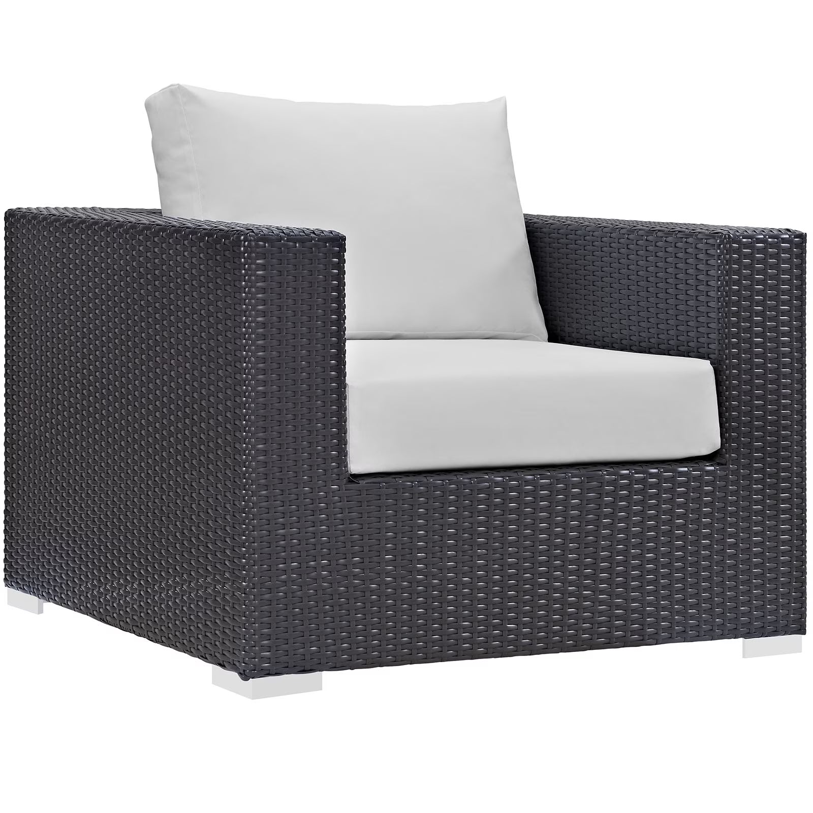 Modern Contemporary Urban Design Outdoor Patio Balcony Lounge Chair, Beige, Rattan