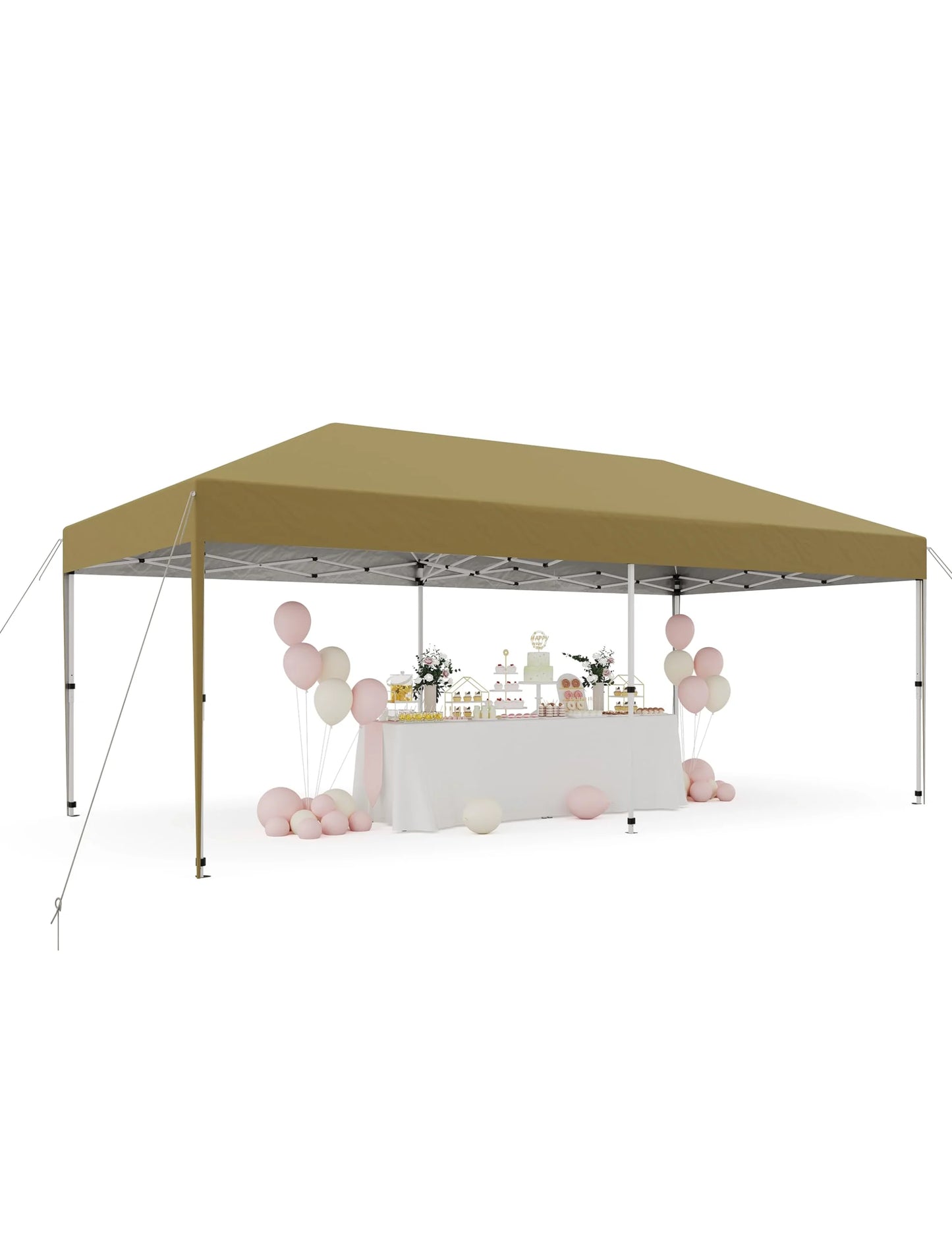 Danolapsi 10x10 Ft Pop Up Canopy Tent Easy One Person Set-up,Easy Outdoor Sun Shade,Instant Portable Shelter with 4 Stakes,4 Ropes,4 Sandbags for Patio, Outdoor Activities