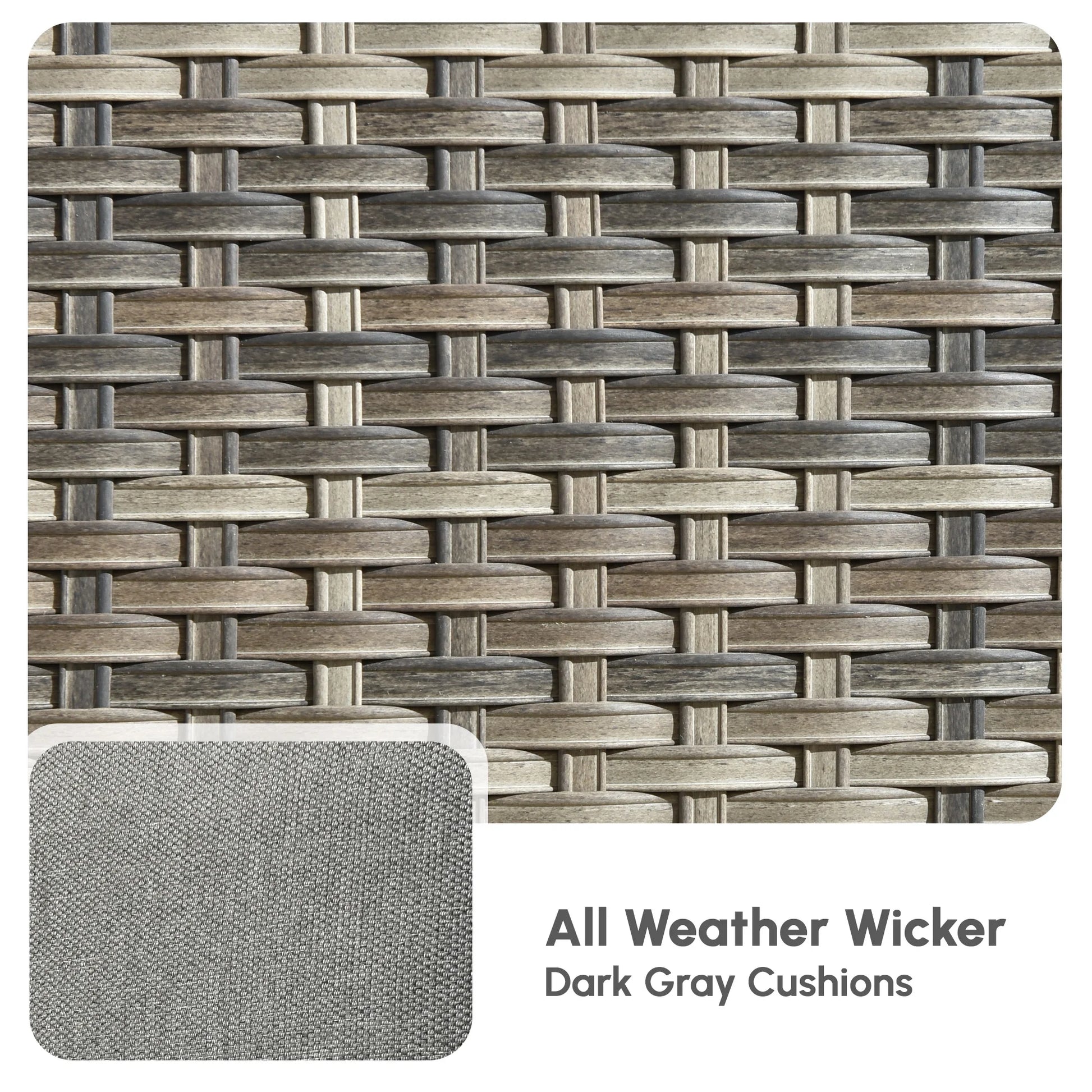 Ovios 5 Pieces Outdoor Patio Furniture Set High Back All Weather Wicker Conversation Set with Swivel Chairs & Coffee Table, Dark Gray