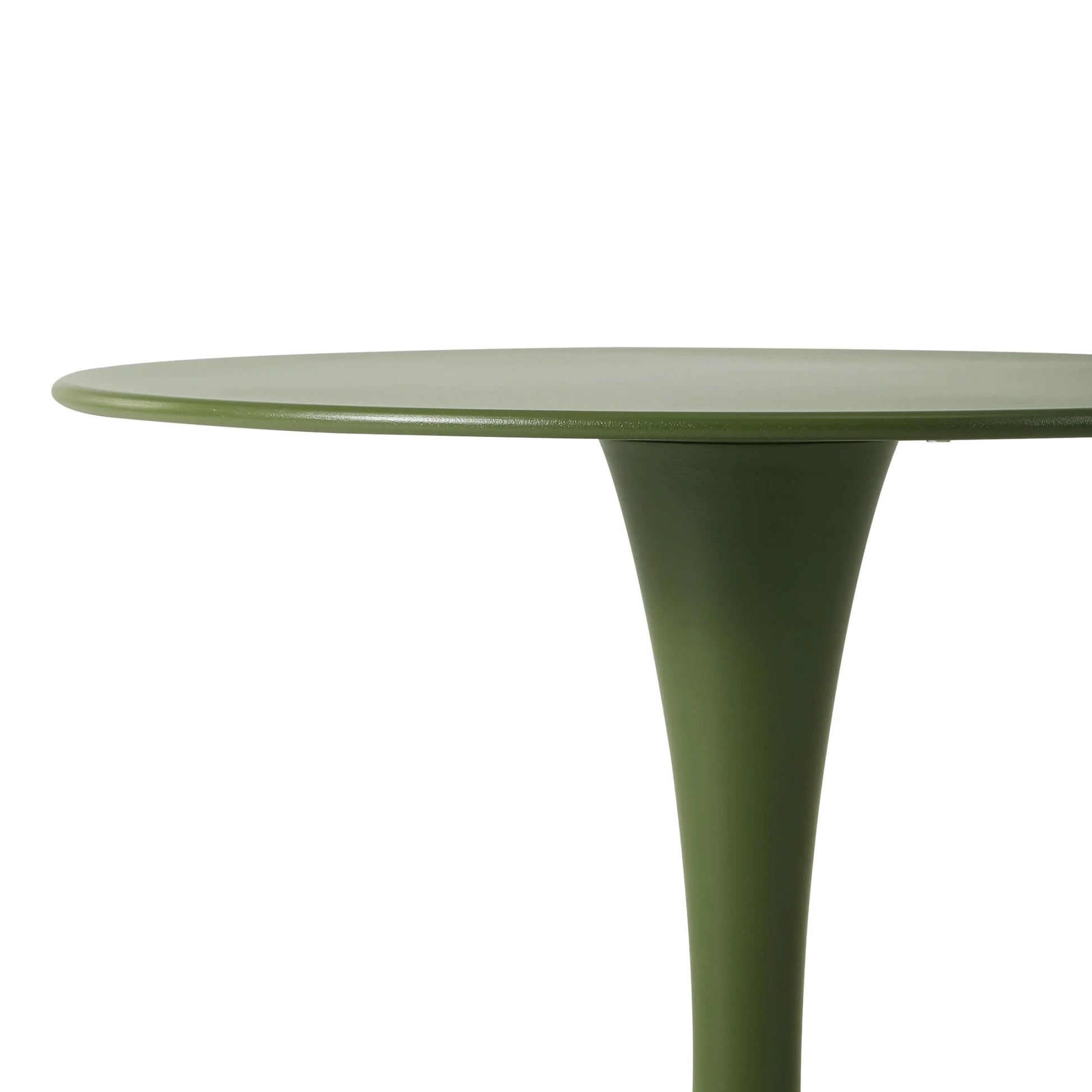 WestinTrends Playa 3-Piece Outdoor Round Metal Dining Table Set And Stackable Resin Patio Dining Side Chairs, Olive Green