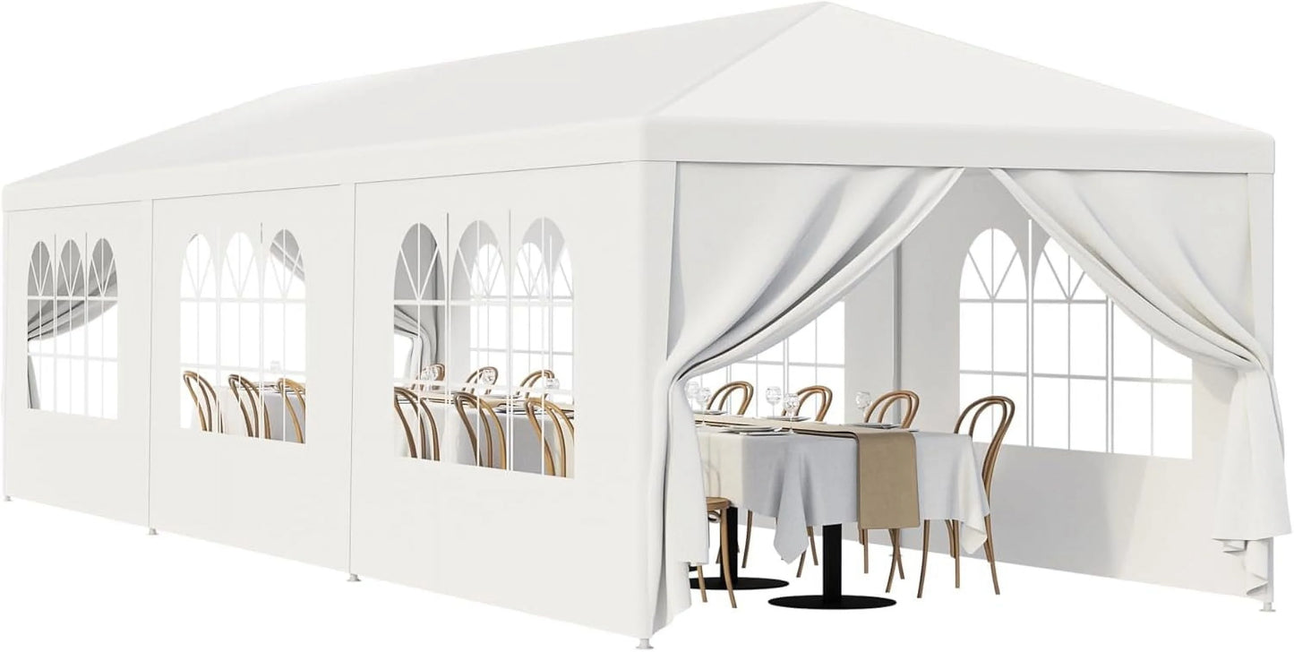 SLSRFD 10'x30' Outdoor Canopy Tent Patio Camping Gazebo Shelter Pavilion Cater Party Wedding BBQ Events Tent w/Removable Sidewalls