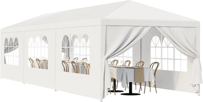SLSRFD 10'x30' Outdoor Canopy Tent Patio Camping Gazebo Shelter Pavilion Cater Party Wedding BBQ Events Tent w/Removable Sidewalls