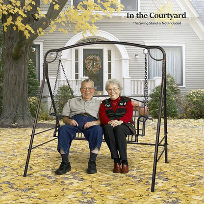 THJTDH Upgraded Metal Patio Porch Swing, 660 LBS Weight Capacity Steel Porch Swing Chair for Outdoors, Heavy Duty Swing Chair Bench for Gardens and Yards,Curved