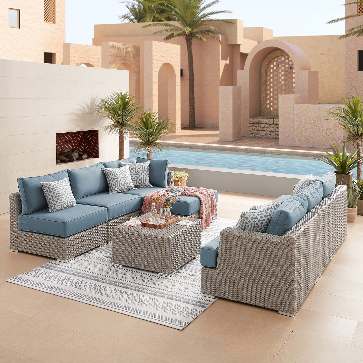 Sirio Niko 8-piece Modular Outdoor Patio Seating Set