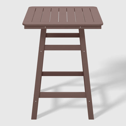 WestinTrends Outdoor 37" Counter Height HDPE Patio Square Bar Table, Dark Brown