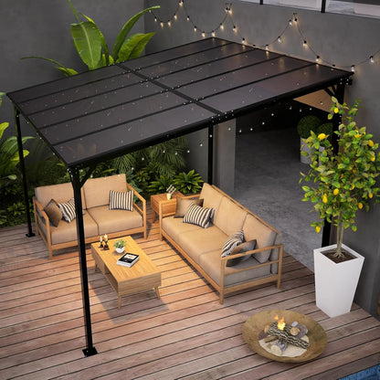 10x8 Pergola Patio Gazebo, Hardtop Outdoor Gazebo with Roof for Backyard, Decks, Garden