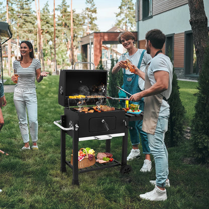 Ktaxon BBQ Grill Outdoor Charcoal Grill Smoker for Patio Backyard,Black