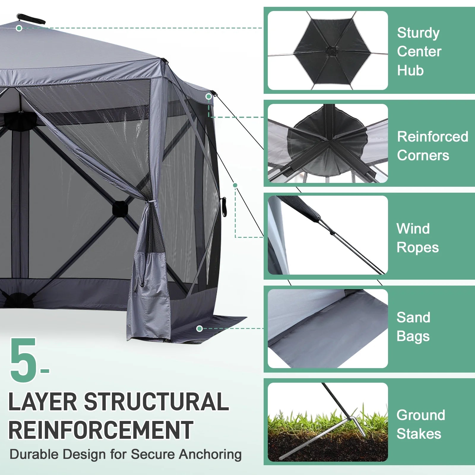 UBesGoo 10 x 10 Ez Pop Up Gazebo Canopy Tent with Mosquito Netting for Patio, Camping and Picnic Includes Carry Bag