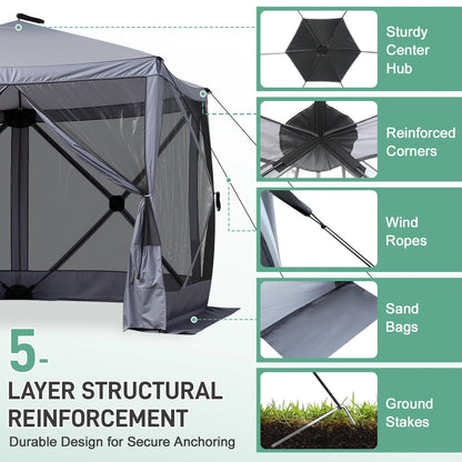UBesGoo 10 x 10 Ez Pop Up Gazebo Canopy Tent with Mosquito Netting for Patio, Camping and Picnic Includes Carry Bag