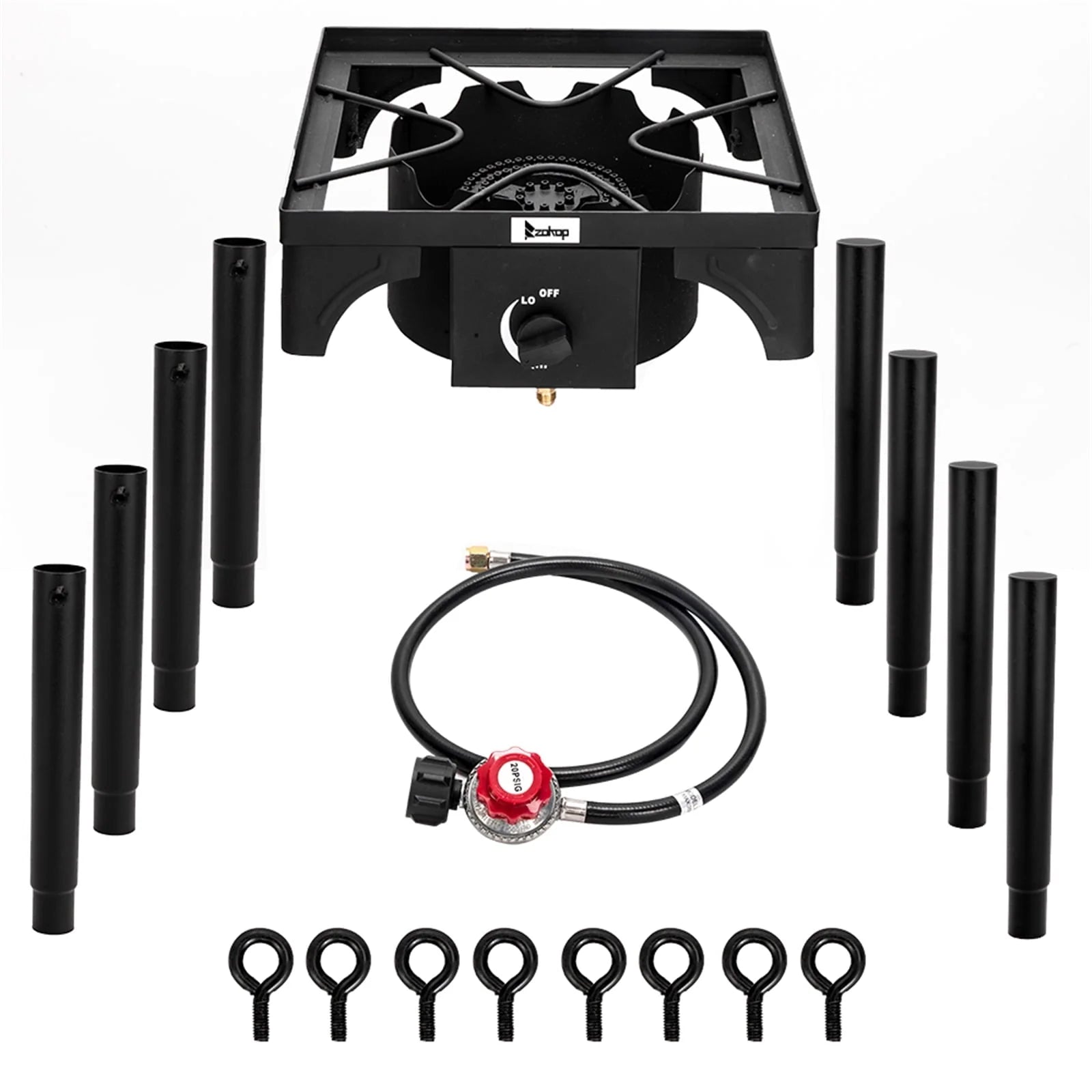 Outdoor Camp Stove High Pressure Propane Gas Cooker Portable Cast Iron Patio Cooking Single Burner