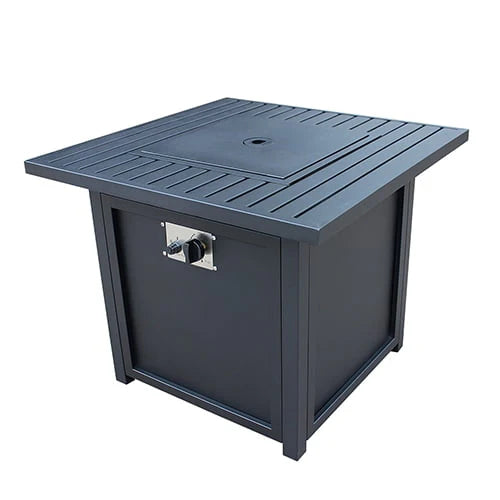 SEGMART Square Propane Fire Pit Table, Outdoor Gas Fire Pit Table with Lava Rocks and Lid, Gas Heater for Bonfire Patio Garden Backyard, 28-Inch 50,000 BTU Auto-Ignition Fire Table, CSA Certification