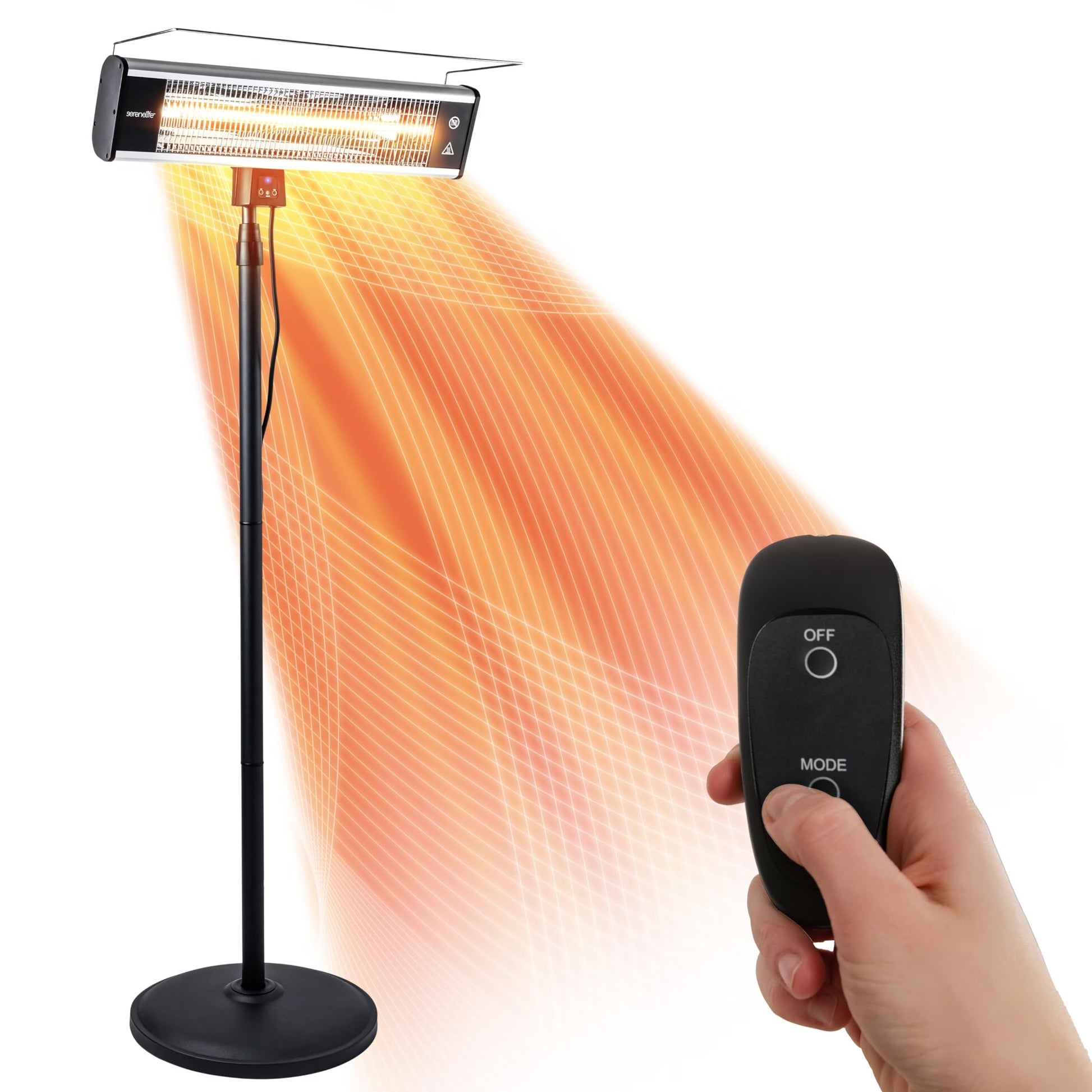SereneLife Infrared Patio Heater, Electric Patio Heater for Indoor/Outdoor Use, (Black)