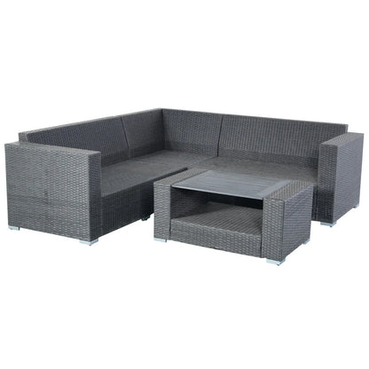 Costway 4 PCS 6 Seat Patio Garden Sofa Set Rattan Wicker Furniture Cushion