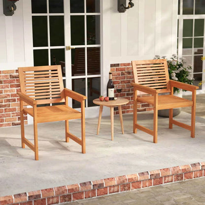 Spaco Patio Chairs Set of 2, Patio Chair with Inclined Backrests and Slatted Seats for Patio, Garden, Backyard, Brown