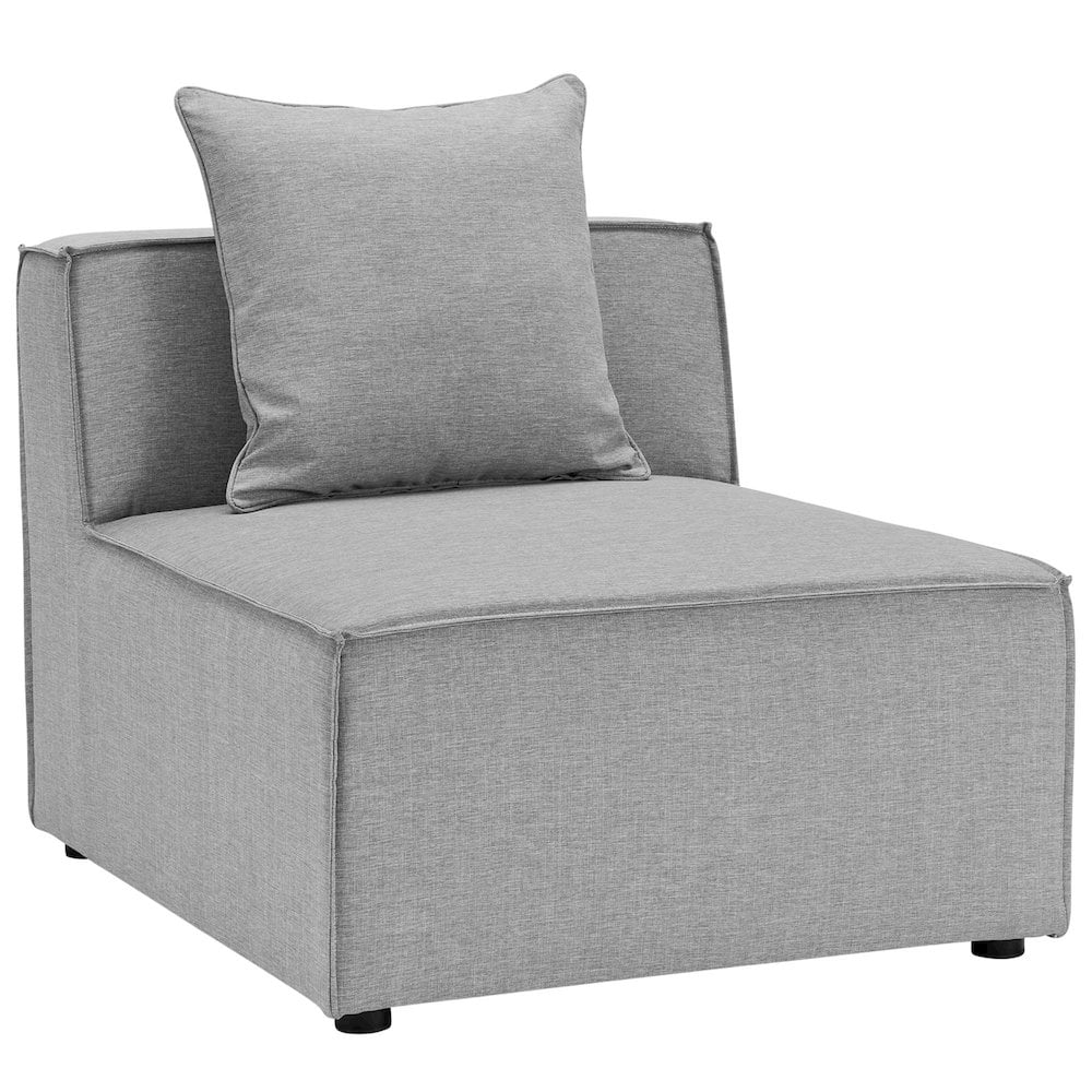Modway Saybrook Outdoor Patio Upholstered 7-Piece Sectional Sofa in Gray