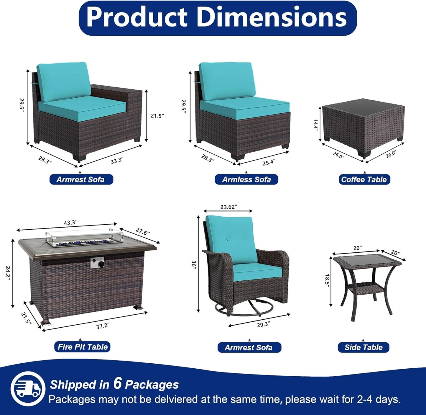 ASJMR 10 Pieces Wicker Patio Furniture Set With 43" Gas Fire Pit Table & 2 Swivel Chairs,Outdoor Rattan Sectional Sofa Conversation Set With Cushions & Tables,Green