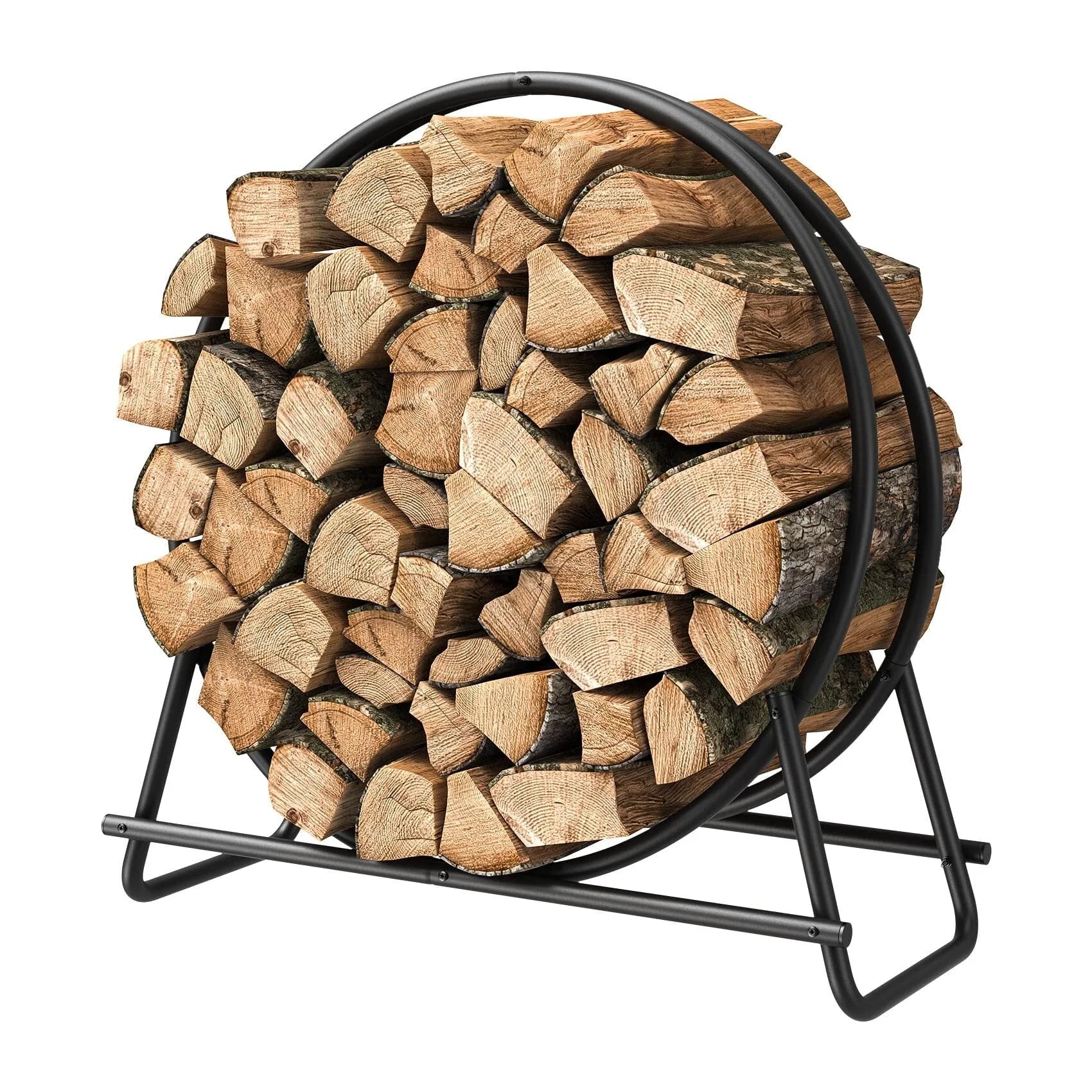 Mr IRONSTONE 30 inch Firewood Rack - Indoor/Outdoor Log Holder for Neat and Easy Wood Storage - Sturdy Tubular Steel Design for Patio, Deck, and Fireplace Pit