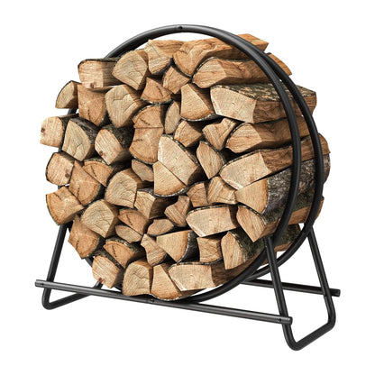 Mr IRONSTONE 30 inch Firewood Rack - Indoor/Outdoor Log Holder for Neat and Easy Wood Storage - Sturdy Tubular Steel Design for Patio, Deck, and Fireplace Pit