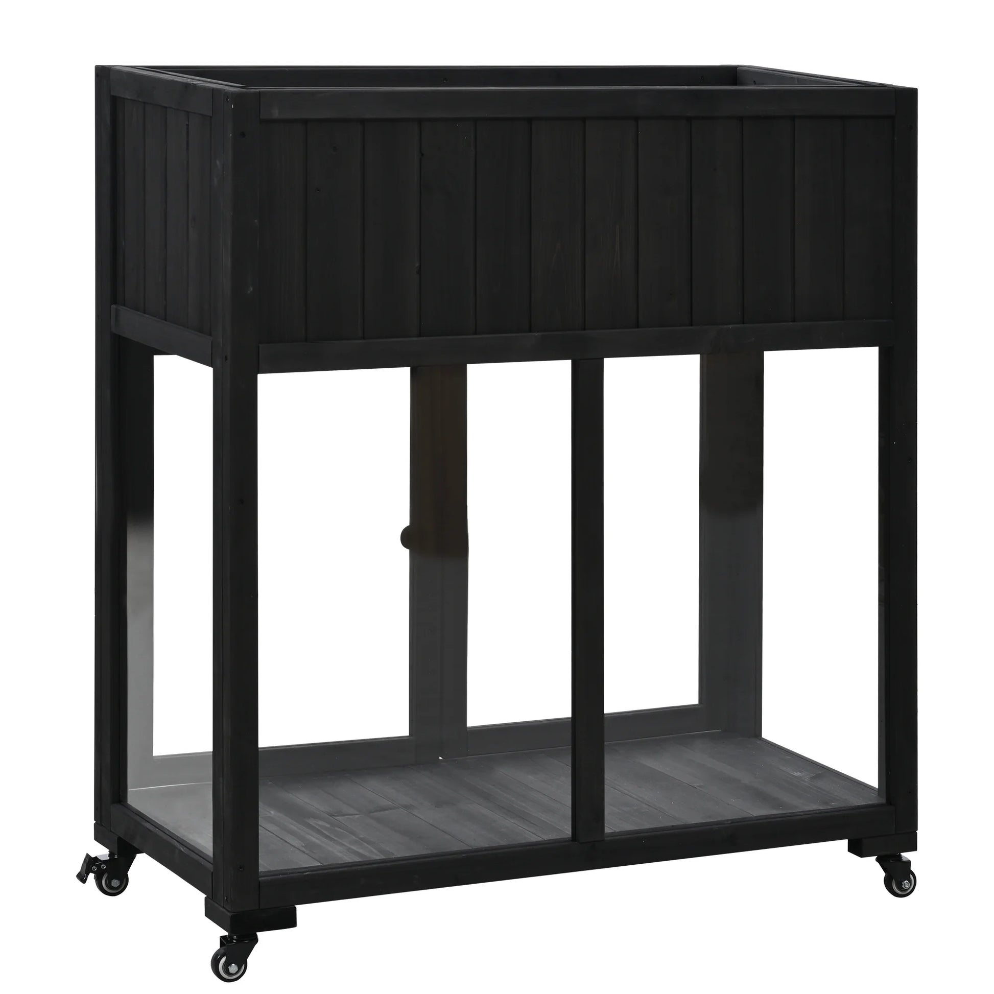 Segmart Raised Wood Greenhouse Outdoor/Indoor,Herb Garden Above Ground Cold Frame with Legs,Mini Garden Bed On Wheels Patio for Vegetable herb