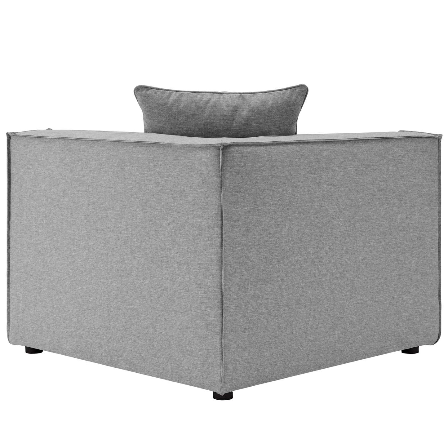 Modway Saybrook Outdoor Patio Upholstered Loveseat and Ottoman Set in Gray