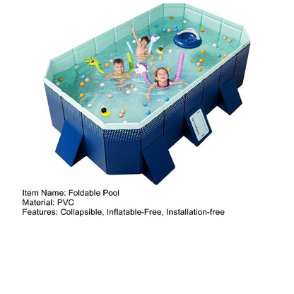 mwptoo Foldable Swimming Pool, Installation-free Portable Kids Swimming Pool, Collapsible Inflatable-Free Large Pool, for Adult Puppy Garden Patio