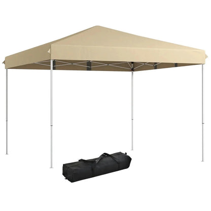 GVN Backyard Garden Canopy, Camping Canopy Screen Tent,13' x 13' Pop Up Canopy Tent with Height Adjustable, Carry Bag for Outdoor, Garden, Patio, Beige