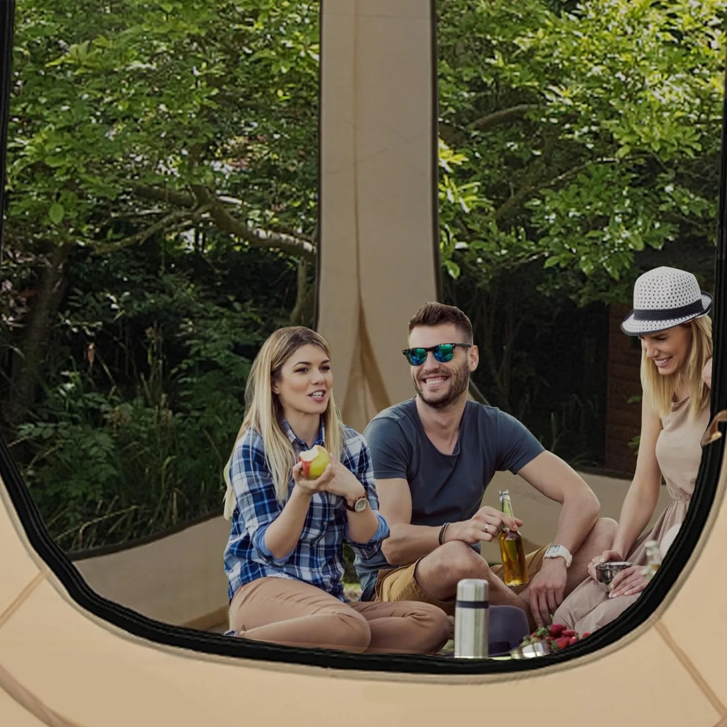 Slsy Screen House Tent Pop-Up, Portable Screen Room Canopy Instant Screen Tent Outdoor Camping Tent with Carry Bag for Patio, Backyard, Deck & Outdoor Activities