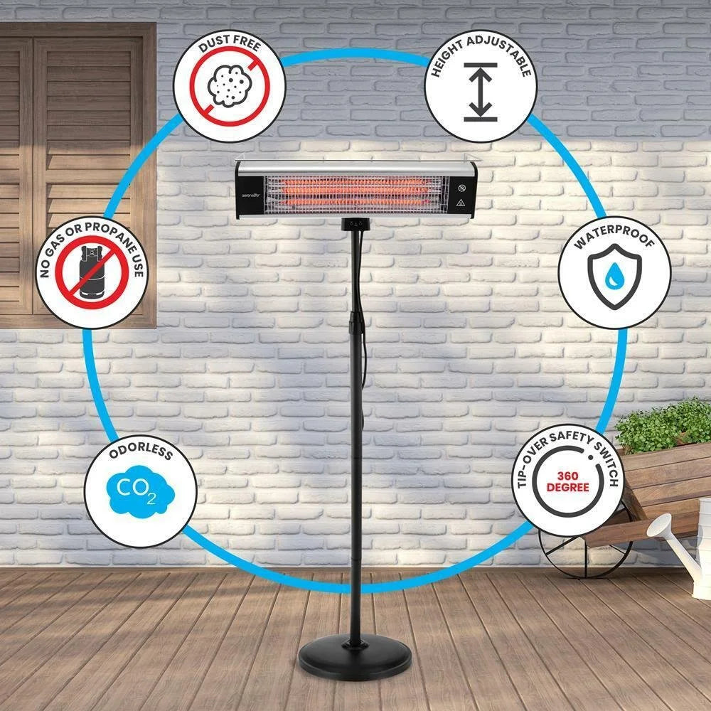 SereneLife Infrared Patio Heater, Electric Patio Heater for Indoor/Outdoor Use, (Black)